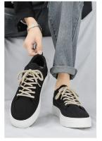 Zapatos De Patinaje Para Hombre Bajo Corte De Lona Zapatillas De Lona Planas Zapatillas De Skate Moda Plataforma Zapatillas De Encaje Para Hombre - details 19