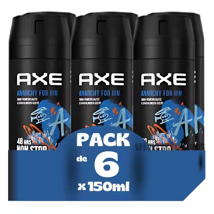 Axe Anarchy for Him Desodorante Bodyspray 150 ml - Pack Ahorro 6 Unidades - Fragancia Especiada Amaderada - Protección 48h - 1