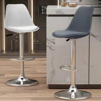 LUTODY - Silla bar, Uso interior, Taburete moderna alta elevación, Asiento de polipiel cuero sintético, Estructura metálica metal de acero, Palanca para subir bajar de asiento, Resistente y fácil de limpiar, Giratoria 360º, Para hogar casa escritorio desp - details 5