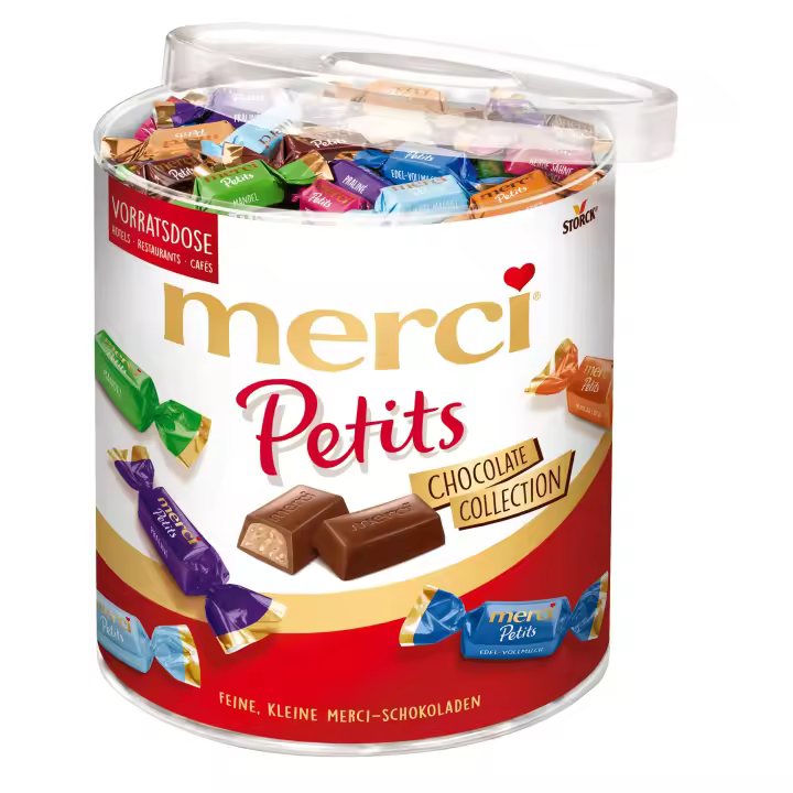 Bombones Petit Merci - Bote 167 Bombones Merci - 1 kg - Bombones Merci Surtidos Formato Petit - 1