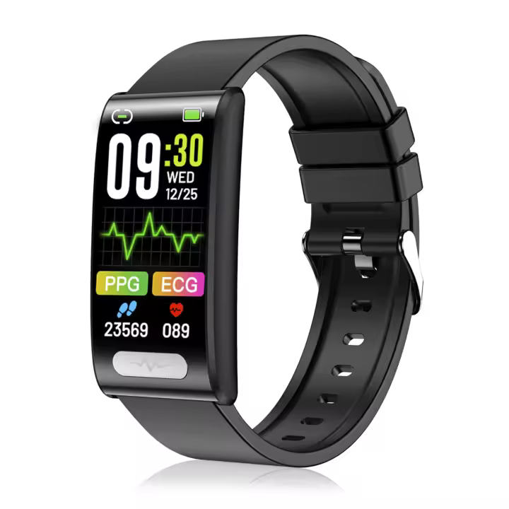 DAM. Brazalete inteligente TK70 ECG, medición de glucosa en sangre, oxígeno y tensión, frecuencia cardiaca 24 horas, termómetro corporal. 5x1x3cm. - 1