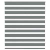 vidaXL Estor cebra gris oscuro tejido poliéster en dimensiones 130x100 cm/130x200 cm/130x230 cm y más | protección solar decorativa para ventanas hogar oficina dormitorio fácil de instalar - details 0