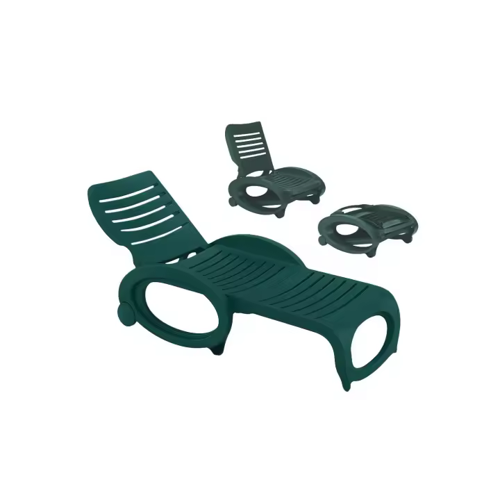 Mediawave Store Cama GRANDSOLEIL Polipropileno Verde Jardín plegable al aire libre con 2 ruedas Jardín y mejoras para el hogar Muebles de exterior Decoración Jardín, jardín, relajación, vida al aire libre, diseño de confort - 1