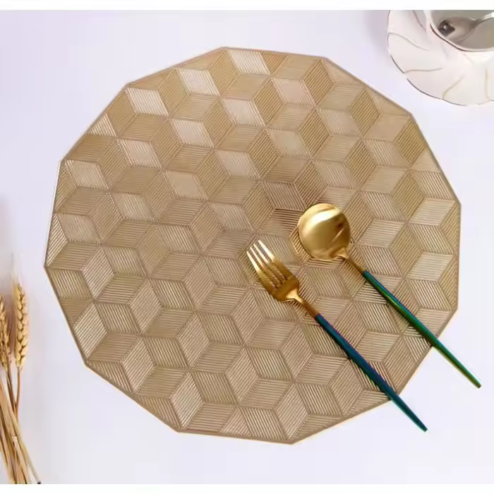 Piezas de salvamanteles de Cerámica anticalor, soporte para ollas Dorado, Tapete protector para mesa de Cocina, posavazos de PVC - 1