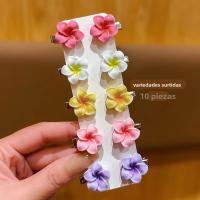 10 Clips Para El Cabello De Colores Variados Florales Accesorios Para El Cabello Para Mujeres Uso Diario Barrettes Plásticas - details 2