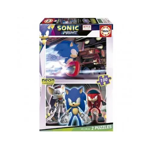PUZZLE SONIC NEÓN 2X100-PIEZAS EDUCA BORRAS Raíz EDADES EDAD DE 3 A 6 AÑOS Todos los juguetes PUZZLES NIÑOS - 1