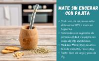 Set Mate Madera mas Bombilla Algarrobo Barril Para Pintar Artesanal Argentino Mate Yerba - details 1