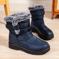 Botas De Invierno Para Mujer Talla Grande 44 Impermeables Con Peluche Grueso Botines De Nieve Con Correa De Ganchillo Y Plataforma Antideslizante - details 16
