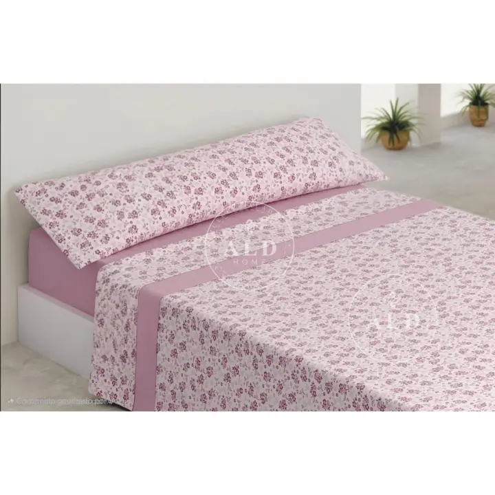 🇪🇸​ ANGAMA TEXTIL - ALD HOME®️ - Juego de Sábanas Microfibra - Coleccion Verano - Juego de Sábanas 3 piezas - 100% Microfibra - Bajera Ajustable - 3 Piezas Extra Suaves - Flores - 1