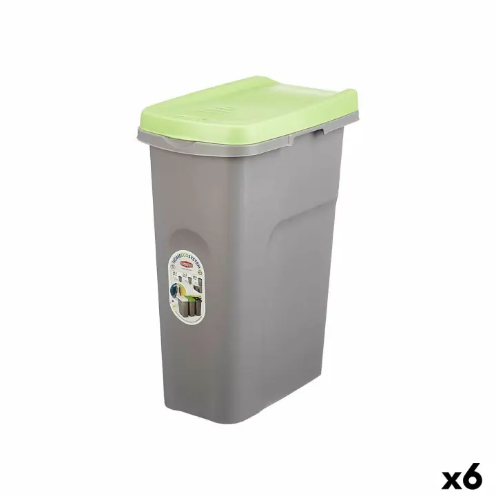 Papelera Stefanplast Verde Gris Plástico 25 L (6 Unidades) - 1