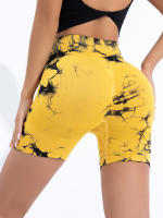 Shorts De Yoga Para Mujer Cintura Alta Sin Costuras Tie-Dye Elásticos Altos Transpirables Leggings De Gimnasio - details 10