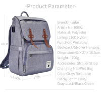 Bolso De Diáspares Para Bebé Insular Gran Capacidad Bolsa De Camarón Para Carrito De Supermercado Estilo Mochila Para Mamá En Embarazo - details 33