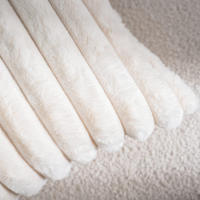 Funda De Cojín De Peluche De Conejo Falso Para Sofa Decoración De Interiores Tamaño 45x45cm Estilo Sólido Y Rayado Grueso Y Suave - details 5