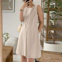 Vestido De Encaje ZANZEA Para Mujer Verano 2024 Sin Mangas Cuello Redondo Largo Pierna Vestido Casual Suelto Con Bolsillos - details 2