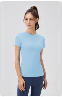 Camiseta Deportiva Para Mujer 2024 Técnica De Secado Rápido Top De Yoga Corto Manga Transpirable Y Cómodo Para Gimnasio Y Running - details 30