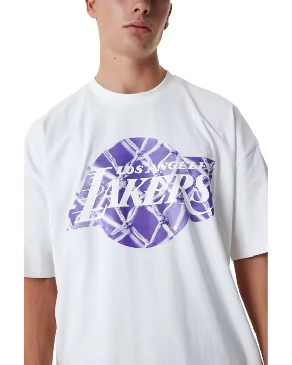 Camiseta New Era Blanca Lakers Nba Infill Logo Os Te - 1