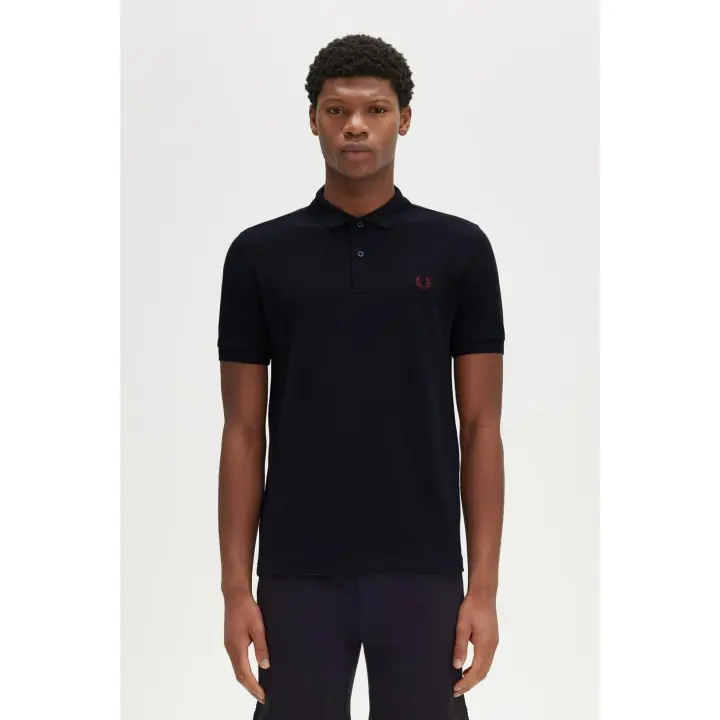 Fred Perry Polo Hombre M6000 Azul Logo Rojo - 1