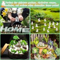 Figuras De Conejitos Miniatura De Resina Lindos 200/100 Piezas Decoración De Miniatura De Conejo Blanco Pequeño Para Jardín De Muñecas Y Paisajismo - details 4