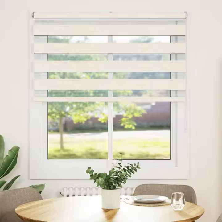 Estor cebra beige mármol tejido ancho 120,9 cm poliéster - 1