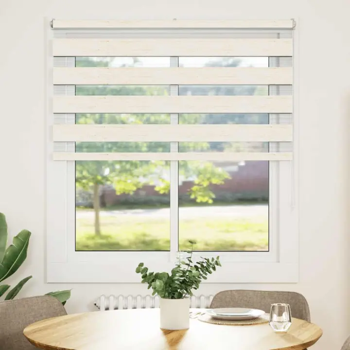 Estor cebra beige mármol tejido ancho 120,9 cm poliéster - 1