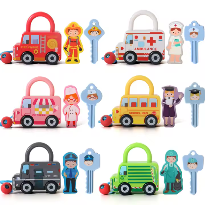 Juegos Educativos De Coche Para Niños Con Cerradura Y Llaves Montessori Aprendizaje De Números Y Conteo Herramienta De Matemáticas Para Niños Recomendado Para Edad 0-3 Años - 1