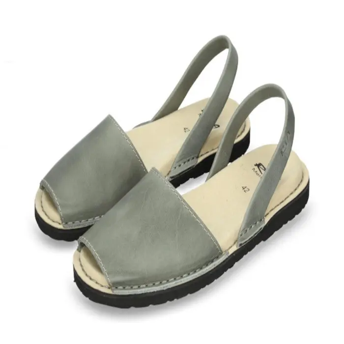 Menorquina anatómica RIA para hombre color gris, mod.Anatómico, Menorquina toda de piel con plantilla acolchada muy cómoda y suela de caucho - 1