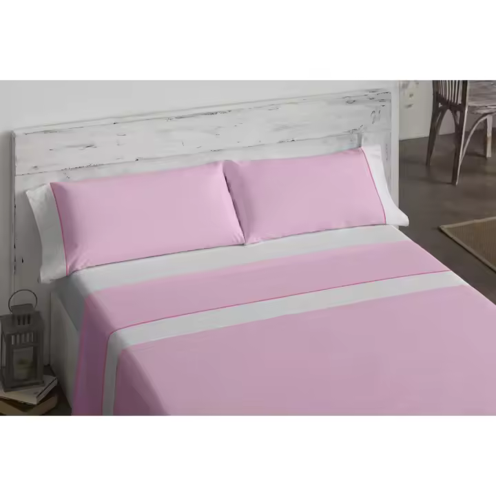 Juego Sábanas Burrito Blanco Puntos Rosa - 1