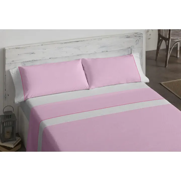 Juego Sábanas Burrito Blanco Puntos Rosa - 1