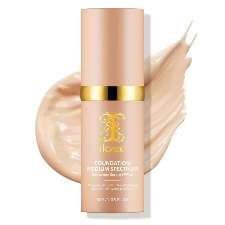 Base de maquillaje 4 en 1, base de maquillaje líquida 4 en 1, espectro medio con FPS 50+, cobertura total que cambia de color para todo tipo de piel, larga duración y resistente al agua - 1