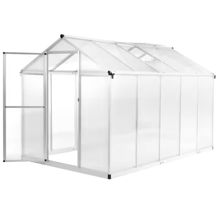 vidaXL Invernadero Aluminio Inernáculo Jardinera Plantador Dimensiones 302 x 190 x 195 cm, 362 x 190 x 195 cm, 421 x 190 x 195 cm - 1