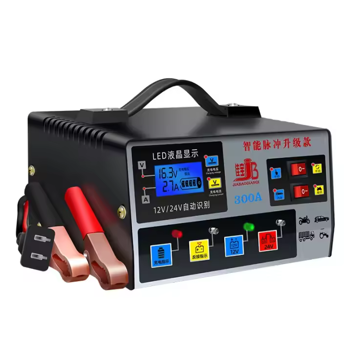 Cargador De Batería De Coche 300A Alta Potencia Cargador Rápido 12V/24V 220W Con Enchufe EU/US Inteligente Pulso Reparación De Batería - 1