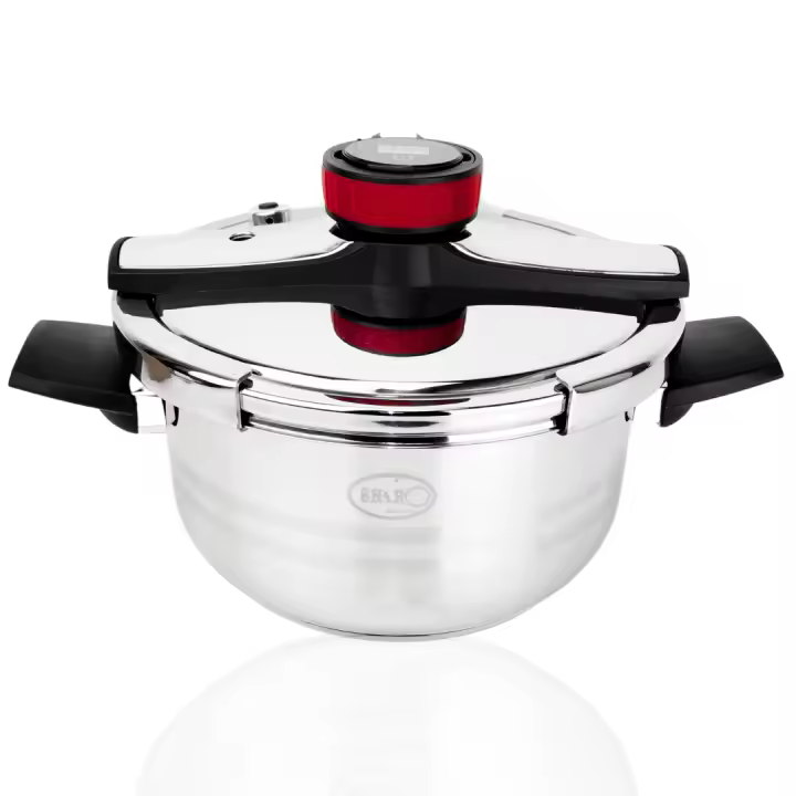 Olla a Presión Super Rápida Shiro 6 y 8 Litros con Temporizador Digital – Acero Inoxidable 18/10 Válvulas de seguridad, valido para todo tipo de cocina y Full inducción - 1