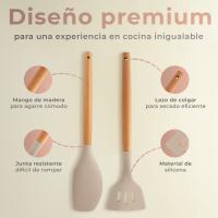 RELAXTY 12 Piezas Juego de Utensilios de Cocina de Silicona con Mangos de Madera - Accesorios de Cocina - details 0
