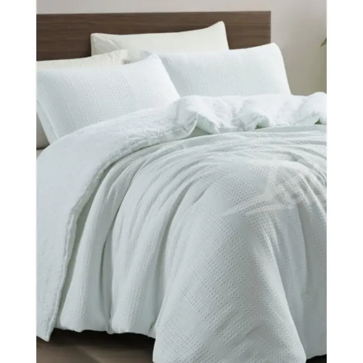 Edredón Sherpa Nina de Casa Dolz - Tejido Nido de Abeja Extra Suave + 2 Fundas Decorativas (Gris, Beige, Blanco Disponibles) - 1
