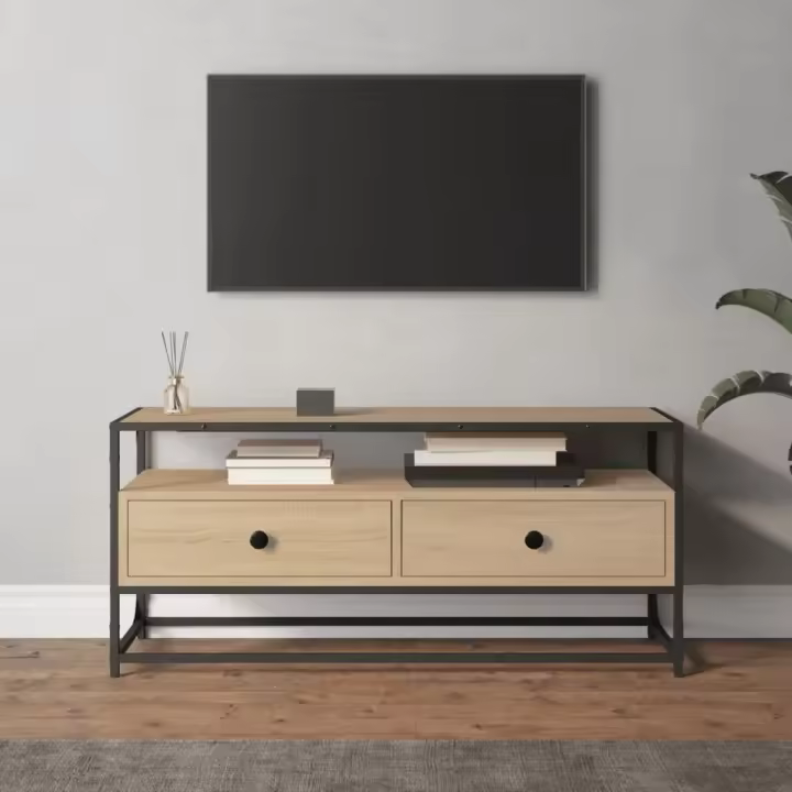 vidaXL Mueble para TV madera contrachapada roble Sonoma 100x35x45 cm - 1