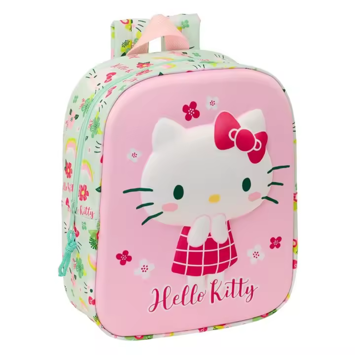 Mochila Guarderia 3D Bolsillo Red Hello Kitty 22X10X27Cm - 1