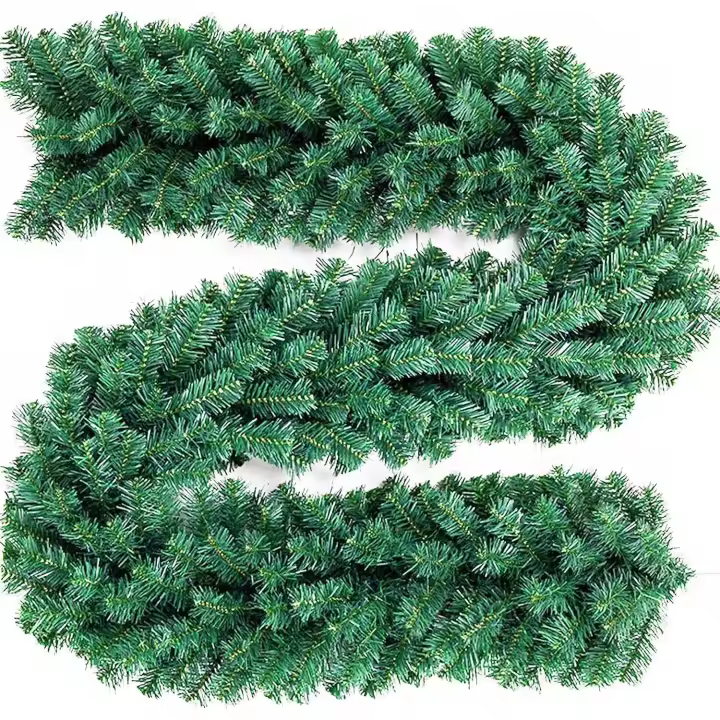Guirnaldas 2,7M Decoraciones Navideñas Guirnalda de Pino Artificial Guirnalda de Navidad para Decorativas árbol Navidad Boda Partido Espumillón Guirnalda Adornos de Navidad 2.7m (1 PCS) - 1