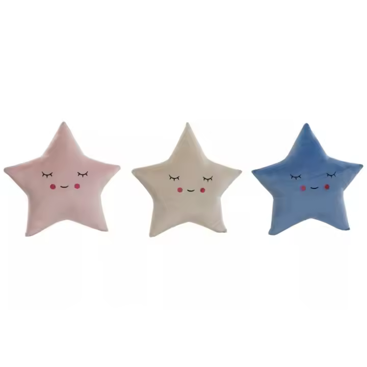 Dcasa Juego de 3 cojines relax extrasuave en forma de estrellas colores - 1