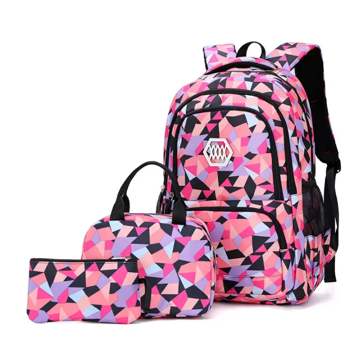 PORCHEDDU Mochila Infantil con estampado Geométrico de 18,89x9,44x12,99 pulgadas, equipada para Niños, Niños, Estudiantes de Primary, mochilas y mochilas escolares para estudiantes de Secundaria - 1