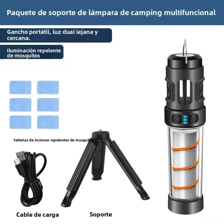 Lanterna Portátil LED Para Camping Repelente De Mosquitos Impermeable Con Gancho Y Tripod Para Exteriores Luz De Tent - 1
