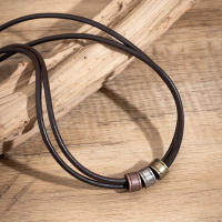 Cuello Alto De Cuero PU Con Cuentas De Metal Vintage Para Hombres Joyería De Moda 2023 Regalo Para Hombre Collar Encantador - details 5
