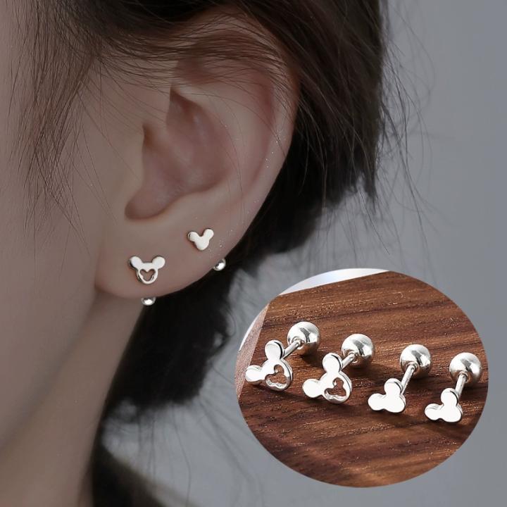 Aretes De Ratoncillo Lindo Y Juguetón Para Mujeres Y Niñas Metálicos Alérgenos Estilo De Fiesta Joyería De Moda Regalo