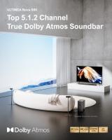 Barra de sonido Ultimea Nova S80 5.1.2ch con par de soportes para altavoces, Dolby Atmos, Potencia máxima 520W, compatible con 4K HDR, subwoofer inalámbrico de 8', sistema de sonido envolvente para cine en casa, 2 altavoces de proyección ascendente - details 2