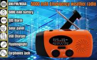 Radio Meteorológica de Emergency with Manivela de 5000mAh, Radio Solar AM FM NOAA Internal LED y conector para auriculares, Cargador para Smartphone, Cable USB-C/Auto-Powered with Alarma SOS - details 0