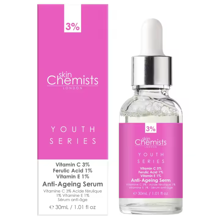 skinChemists Sérum Antiedad - Vitamina C 3%, Ácido Ferúlico 1%, Vitamina E 1% - 1