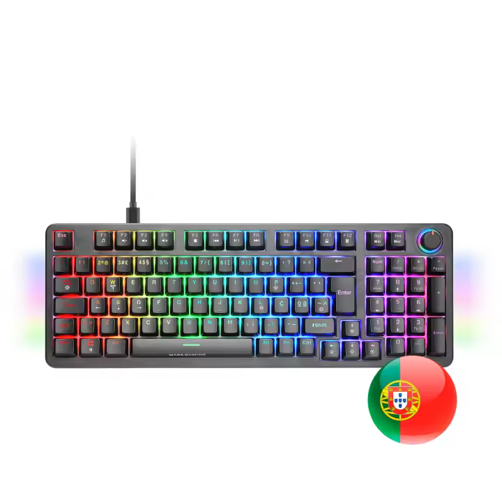 Mars Gaming MKPRO, Teclado Mecánico Gaming Completo, RGB Chroma, Switches Hot-Swap Mecánicos, Antighosting, Rueda de Control, Software Avanzado, Multiplataforma, Switch Silent , Idioma Español, Francés, Portugués, Italiano o Americano, Negro - 1