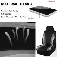 Cubiertas De Asiento Universal Para Coche Tela Respirable Ajuste Para La Mayoría De Los Coches SUV Accesorios De Interior - details 0