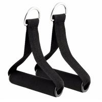 Banda De Resistencia Para Gimnasio Con Manijas Antideslizantes Tejido De Nylon Fuerte Equipo De Ejercicio Para Máquina De Cables Deporte Y Fitness Negro - details 0