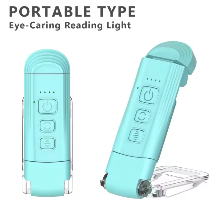 Nueva lámpara de lectura plegable con clip USB para libros, lámpara de protección ocular para estudiantes, lámpara de escritorio, lámpara de tarjeta, lámpara de lectura nocturna portátil con temporizador - 1