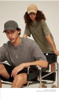Camiseta Estilo Retro Americano Pesada De Color Sólido Para Hombres Y Mujeres Manga Corta Verano Moda De Calle Antiguo Talla Grande Ropa Lavada - details 19